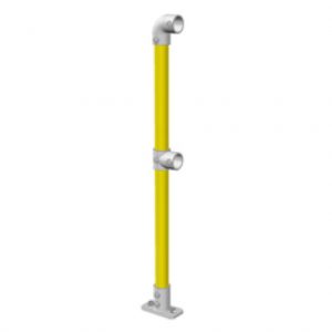END STANCHION W/ BASE FIXING PLATE